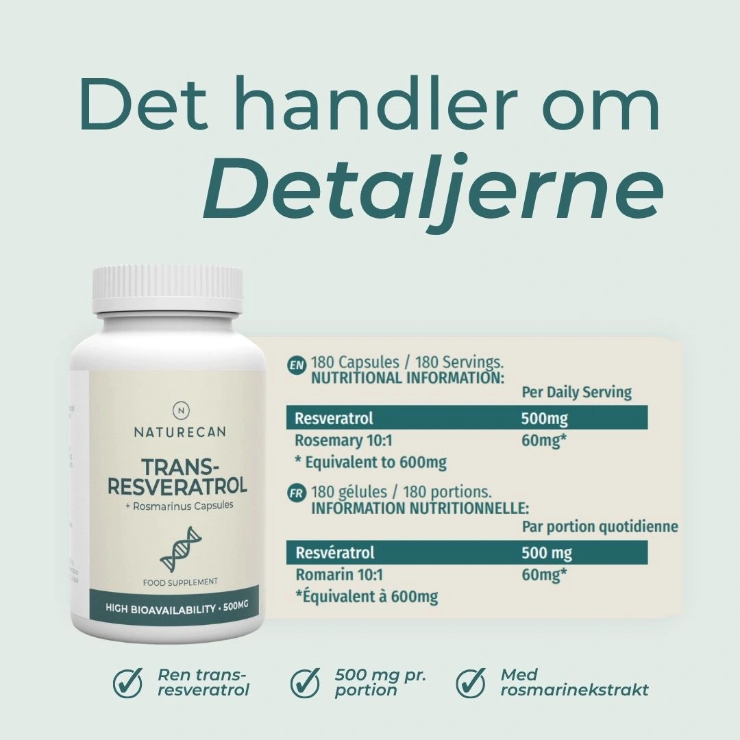 Resveratrol tilskud ernæringsoplysninger