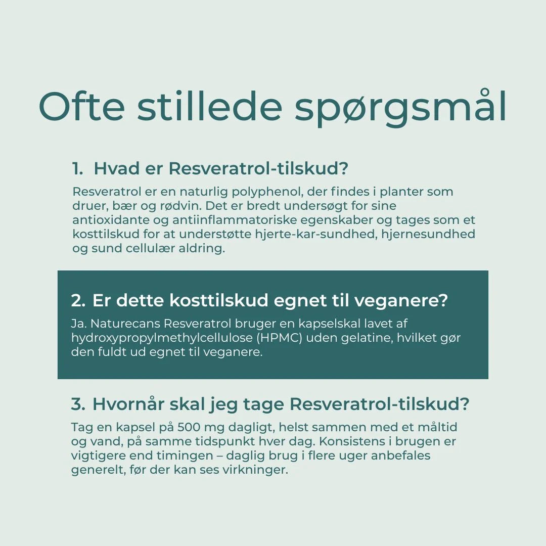 Resveratrol Tilskud FAQs