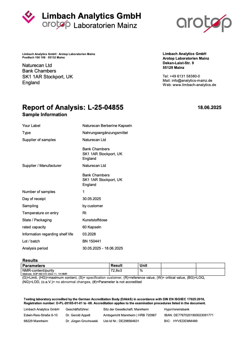 Laboratorierapport berberine