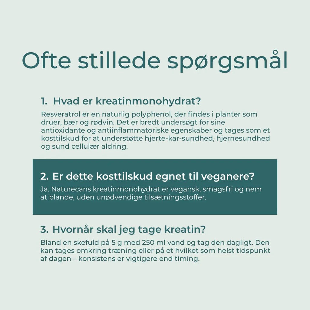 Kreatin monohydrate FAQs