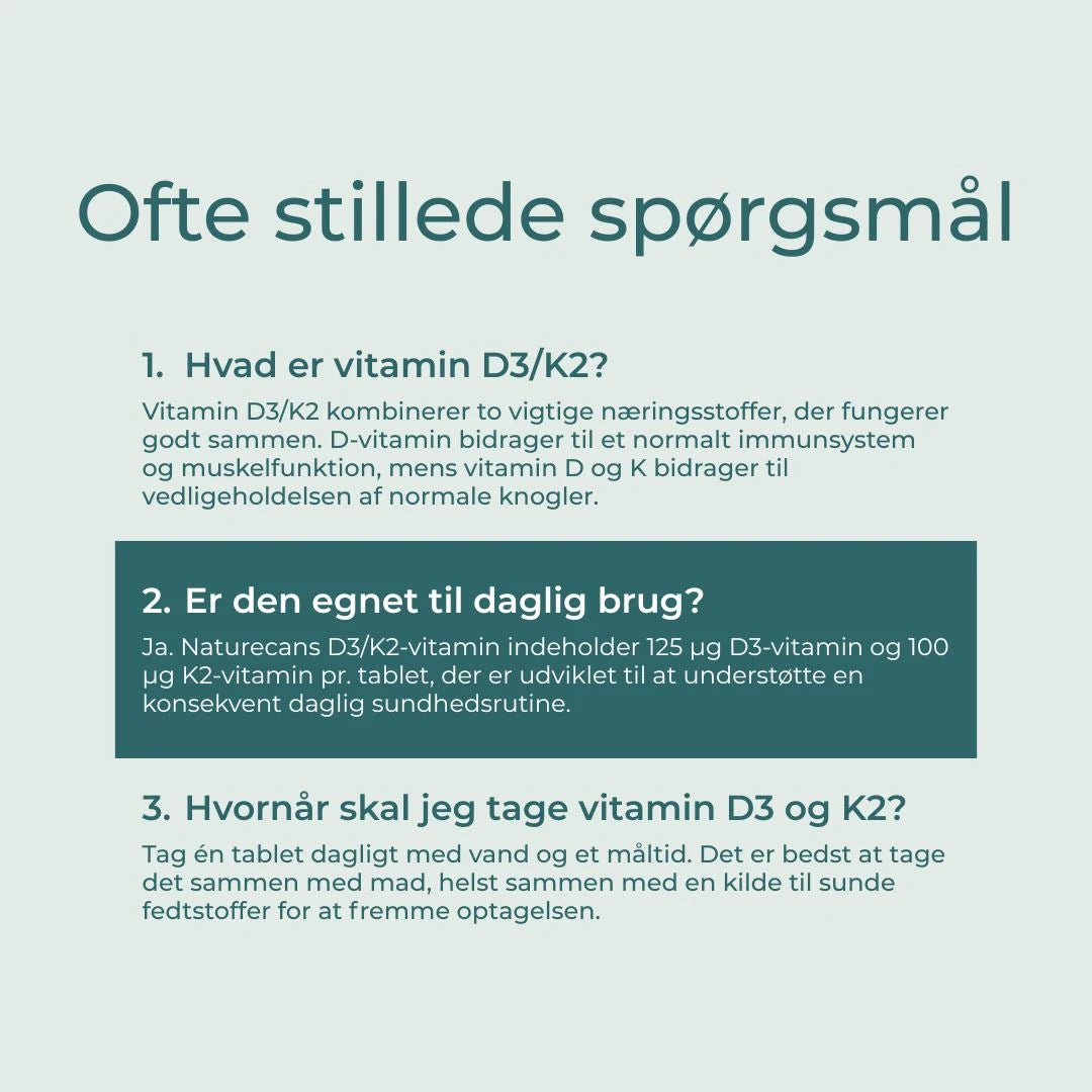 Vitamin D3/K2  FAQs