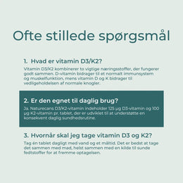 Vitamin D3/K2  FAQs