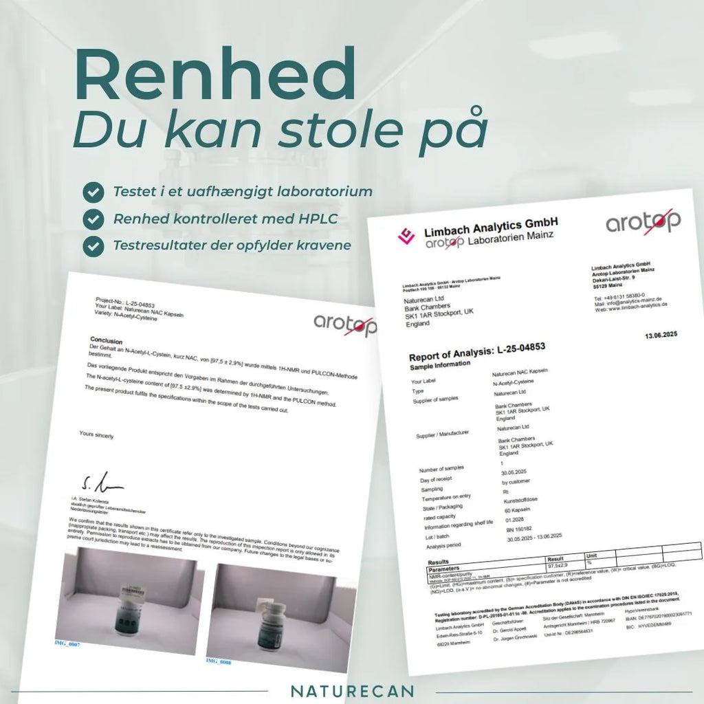 NAC kapsler renhed