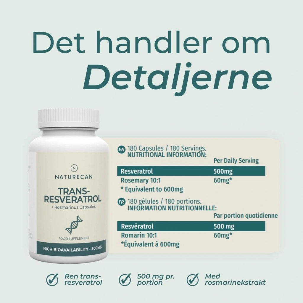 Resveratrol tilskud ernæringsoplysninger