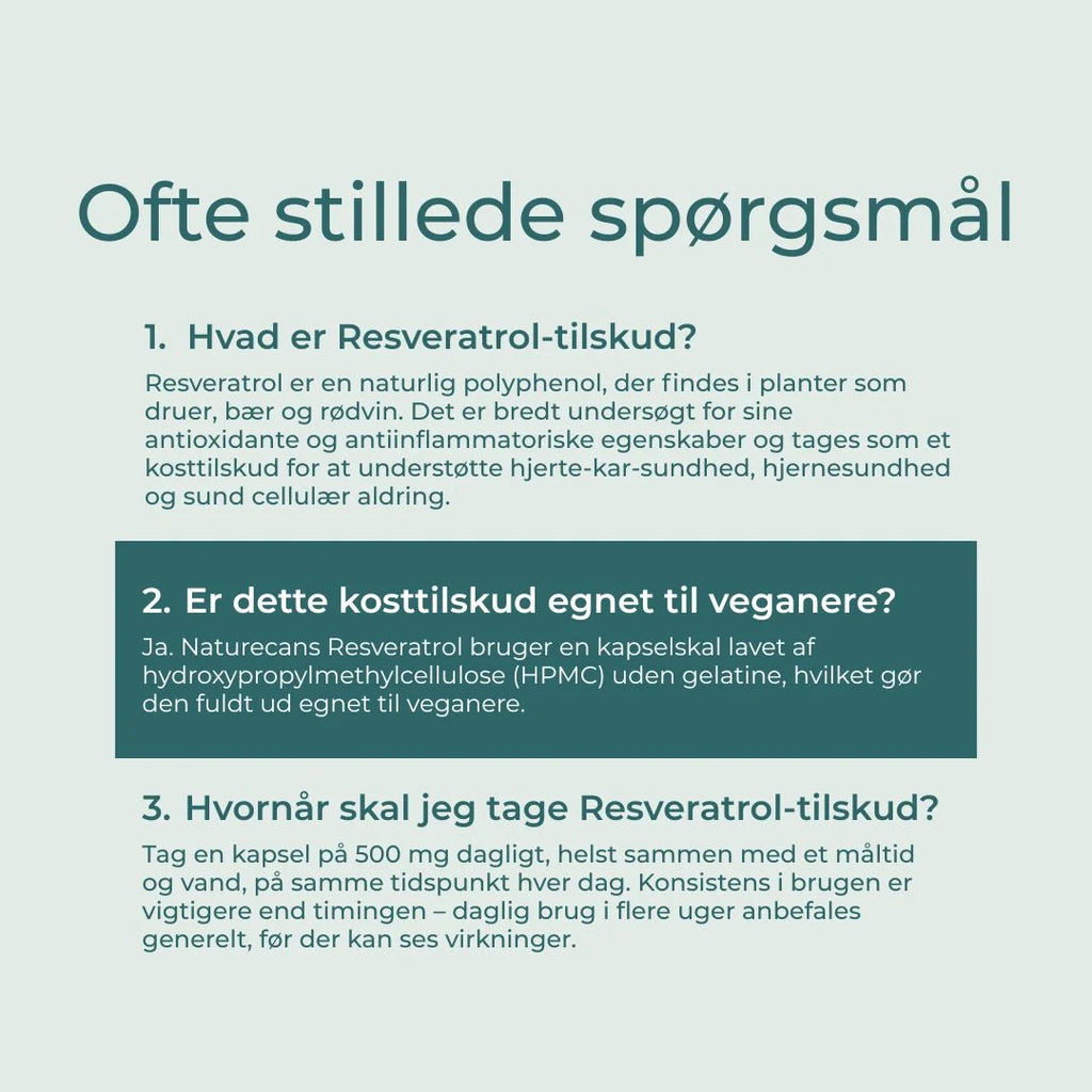 Resveratrol Tilskud FAQs