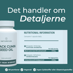 Sortkommenolie  detaljerne