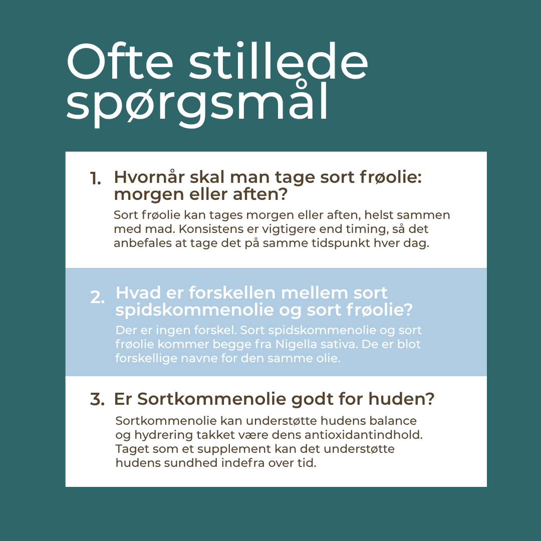 Sortkommenolie for huden