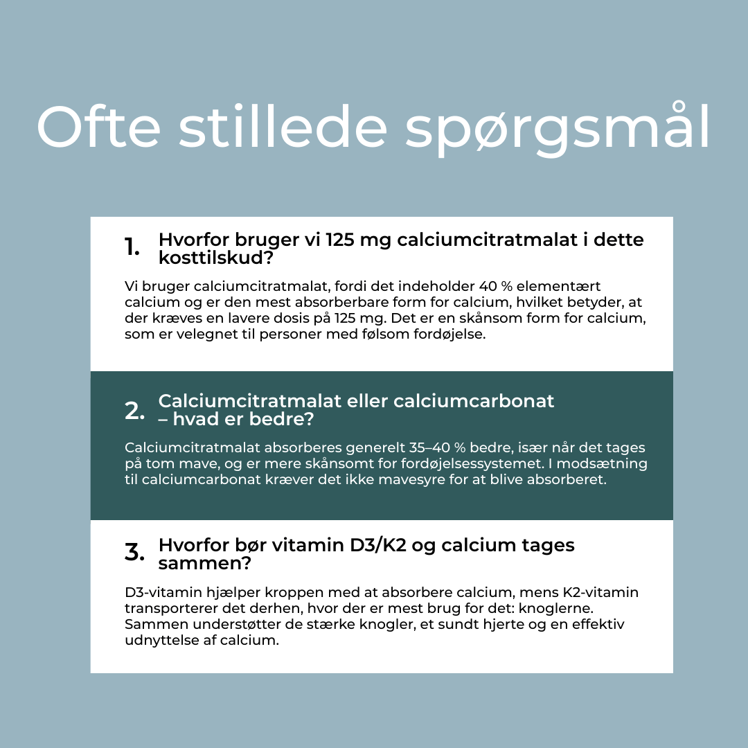 ofte stillede spørgsmål om calcium tilskud