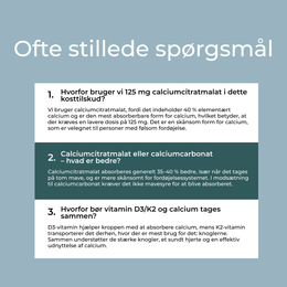 ofte stillede spørgsmål om calcium tilskud