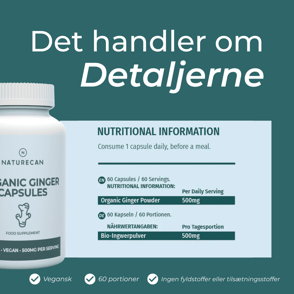 detaljerne om ingefær piller