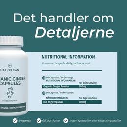 detaljerne om ingefær piller