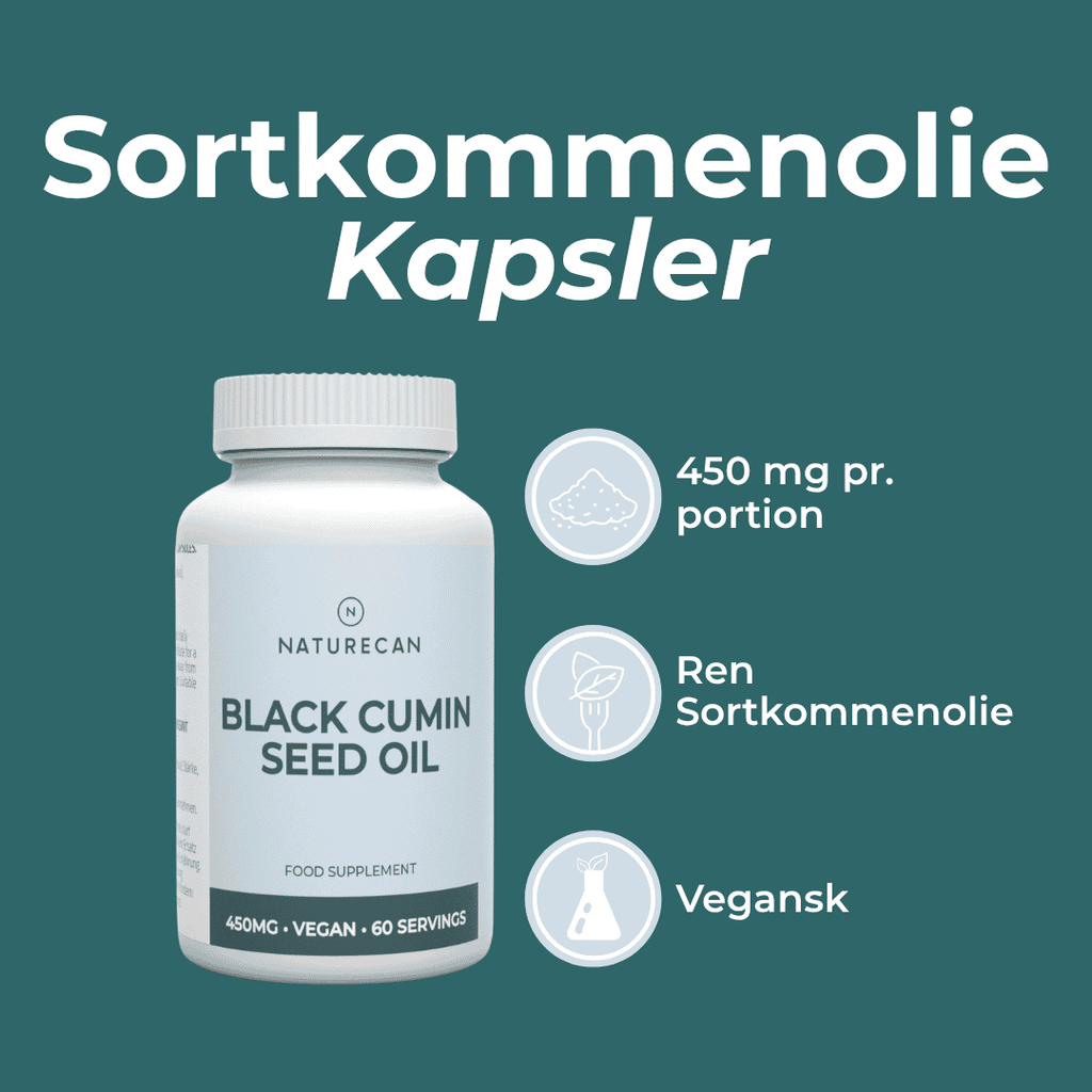 Sortkommenolie kapsler
