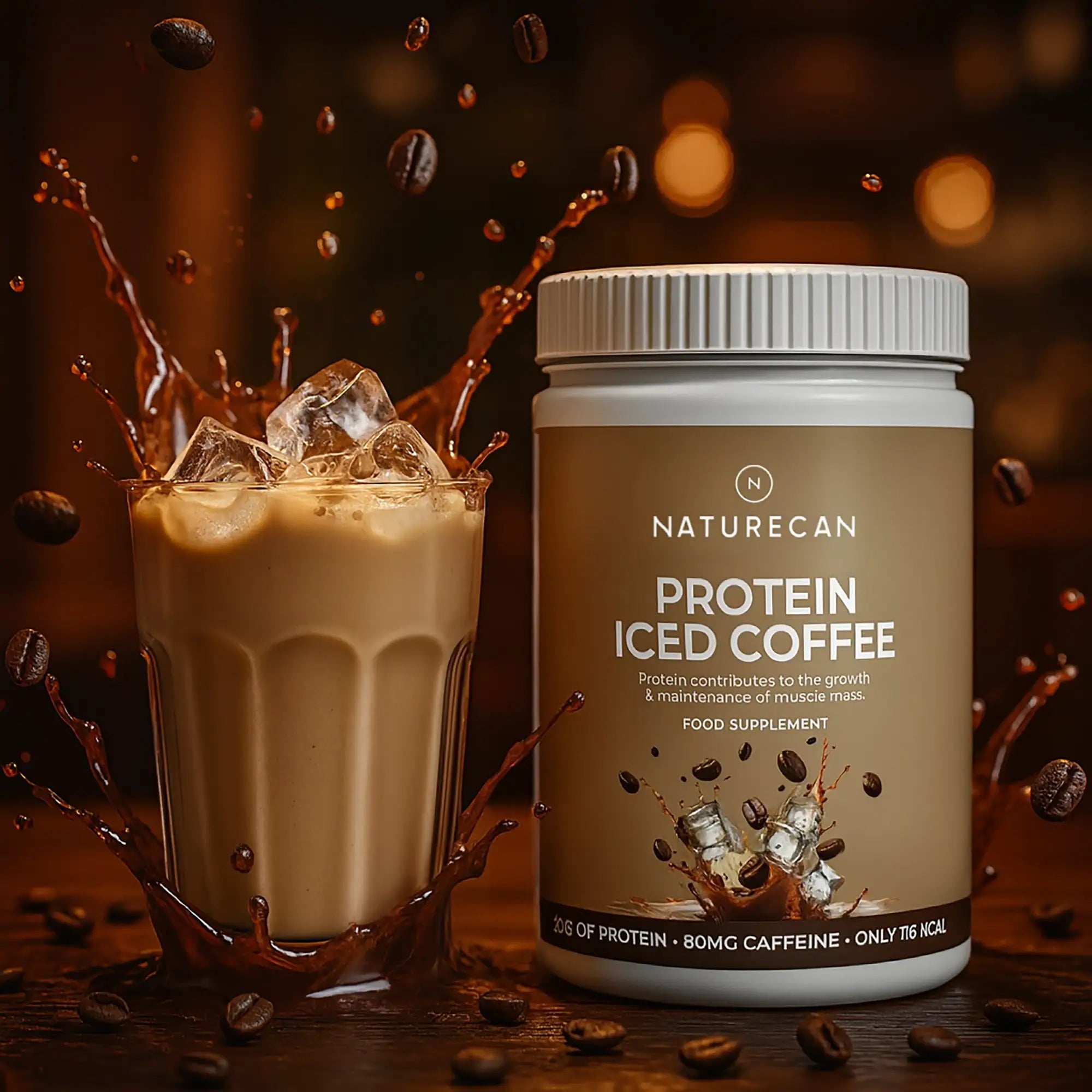 protein kaffe med glas