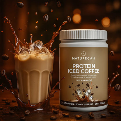 protein kaffe med glas