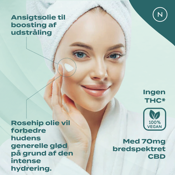 Ansigtsolie med rosehip olie og CBD olie